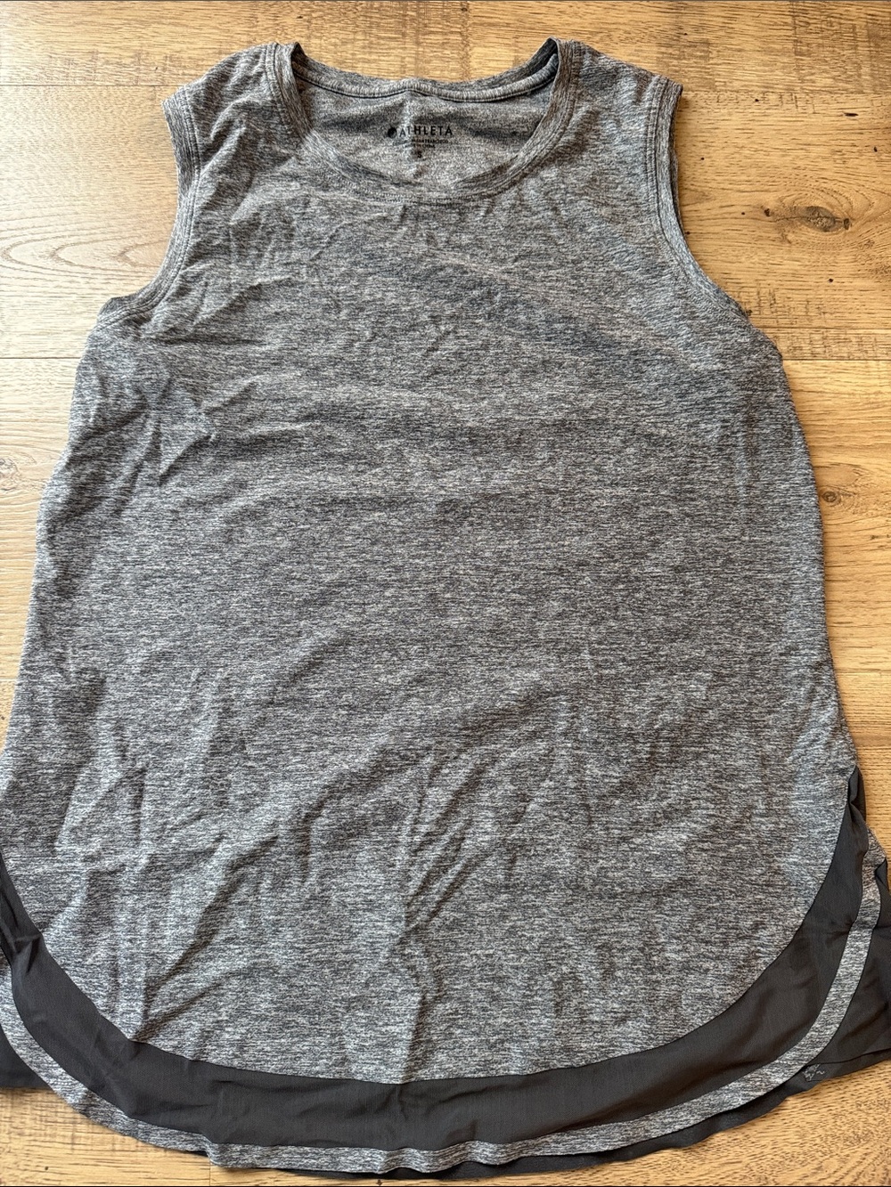 Athleta Gray Layered Hem Sleeveless Tank